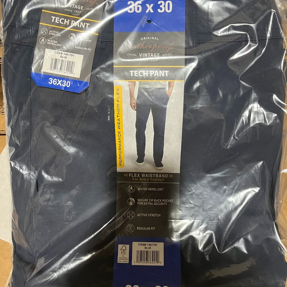 Weatherproof Vintage Men’s Excursion Tech Pant Blue 36x30 Nylon Stretch PANTS